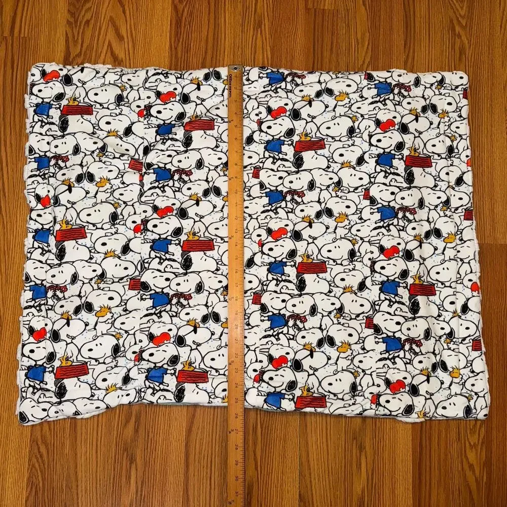 Snoopy Handmade Double Sided Baby Crib‎ Receiving Blanket 25 x 33